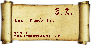 Baucz Kamélia névjegykártya